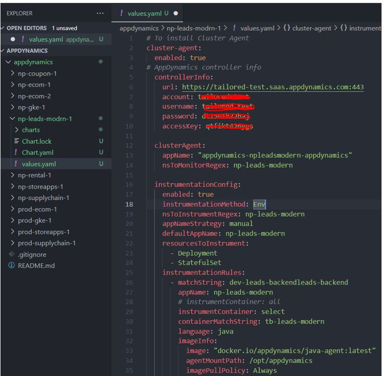 Installing Splunk AppDynamics Cluster Agent on GKE Using Helm with Instrumentation Create Helm Value