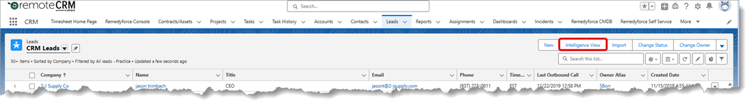 What is the Intelligence View in Salesforce? Contacts and Leads Intelligence View
