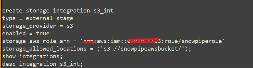 Data ingestion using Snowpipe and AWS Create Storage Integration in Snowflake