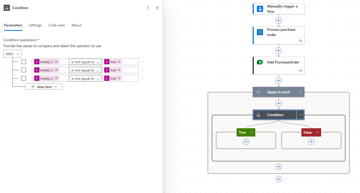 Automated Purchase Order Processing with Microsoft Power Automate and AI Builder Condition