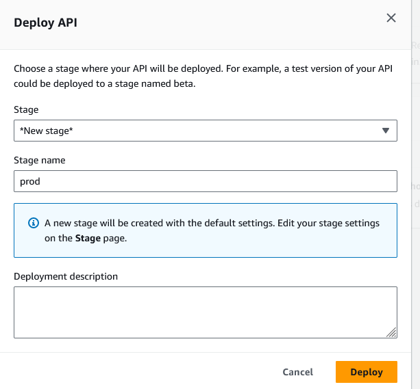 Integrate AWS Service with API Gateway Deploy API