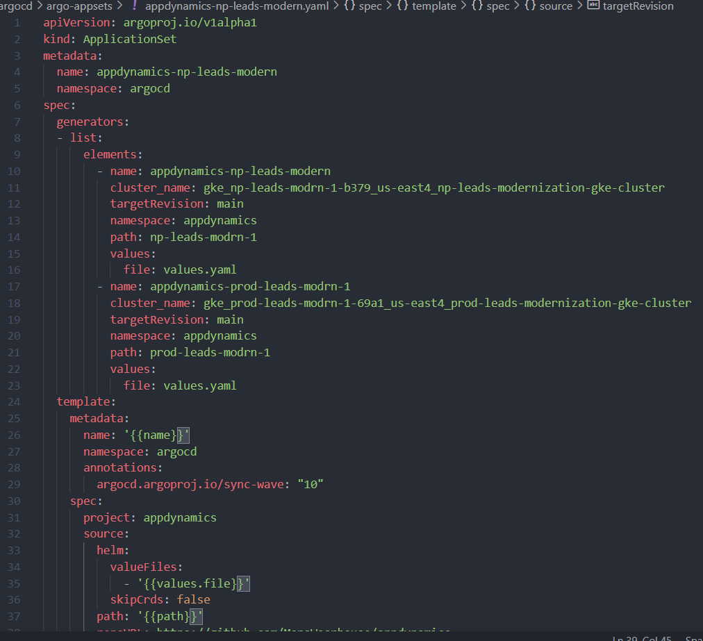 Installing Splunk AppDynamics Cluster Agent on GKE Using Helm with Instrumentation Argo ApplicationSet