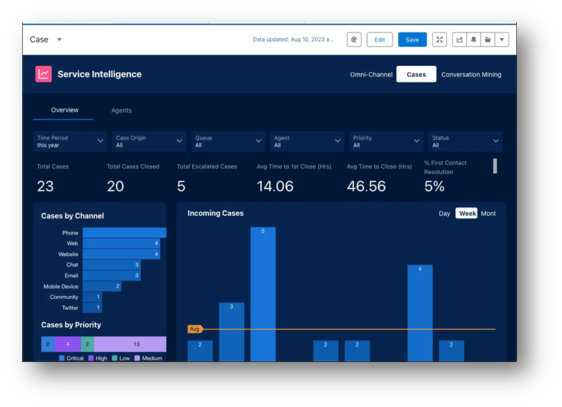 What is the Intelligence View in Salesforce? Service Intelligence