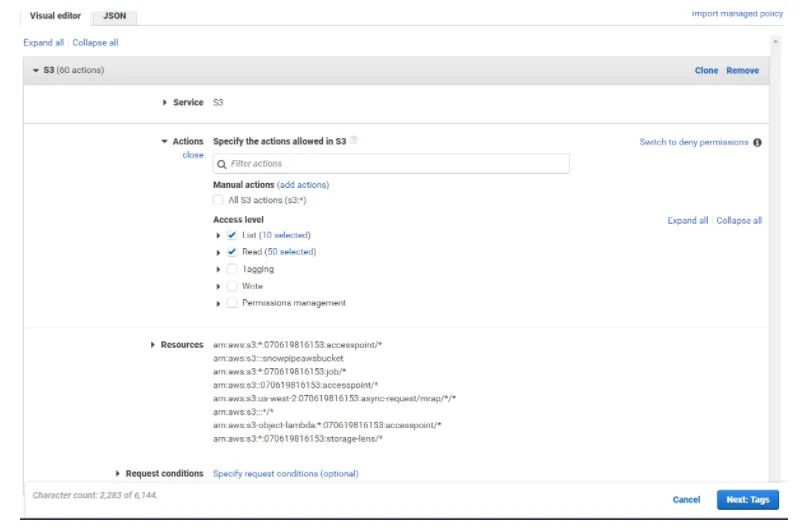Data ingestion using Snowpipe and AWS Service S3