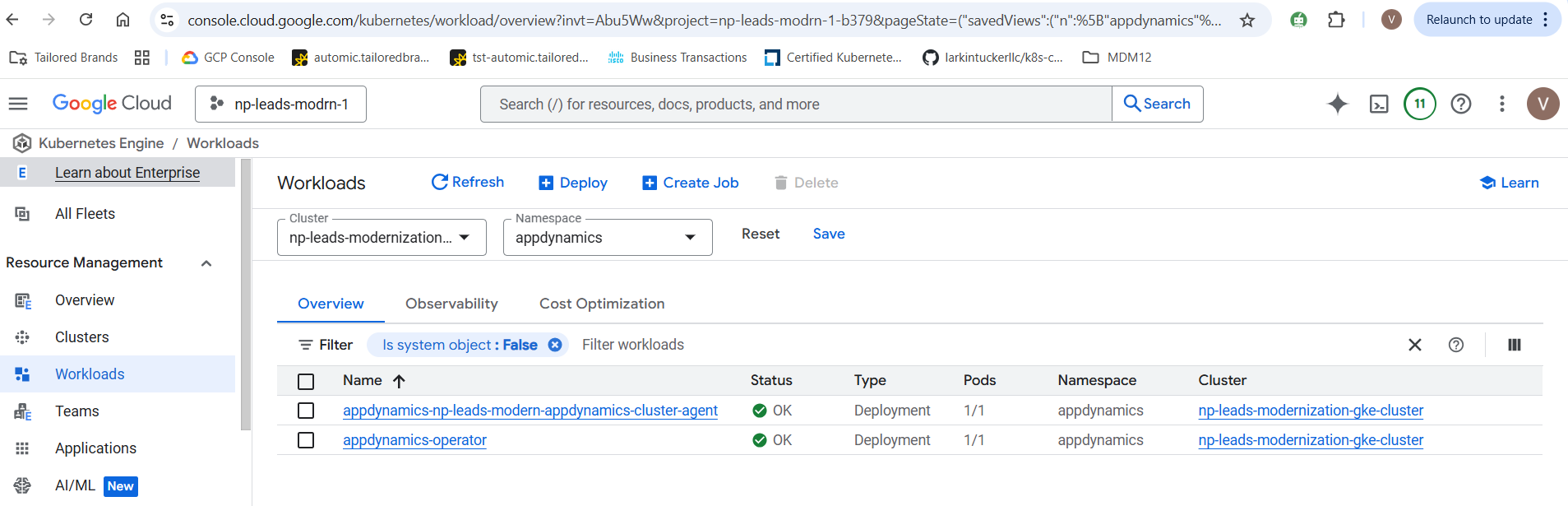 Installing Splunk AppDynamics Cluster Agent on GKE Using Helm with Instrumentation Verify Agent Installation