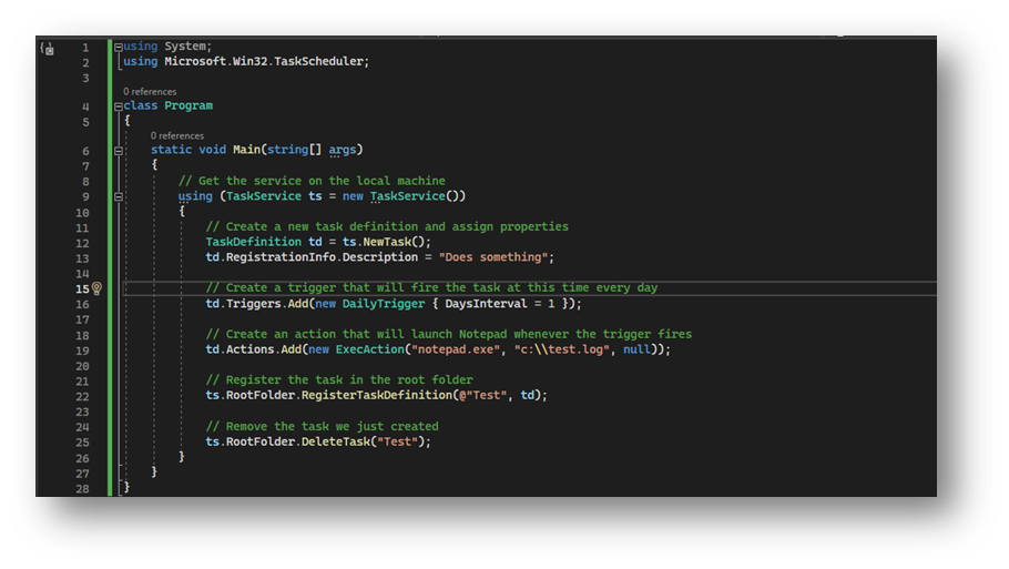 Creating Windows Scheduled Applications TaskService and TaskScheduler