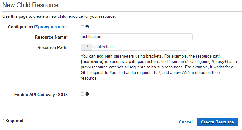 Integrate AWS Service with API Gateway New Child Resource