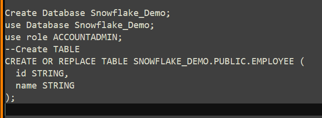 Data ingestion using Snowpipe and AWS Create Database and Table in Snowflake