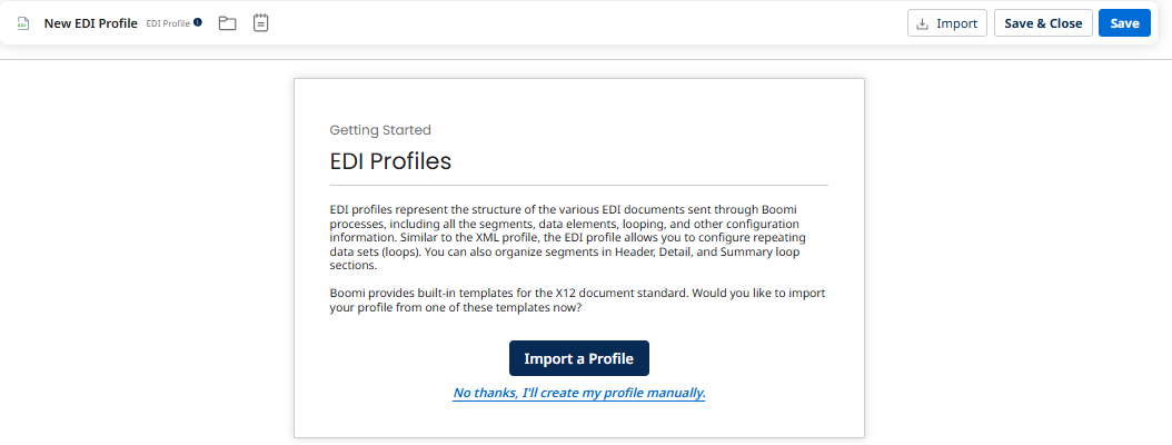 How to Read EDI Document and Import Profile in Boomi EDI Profiles
