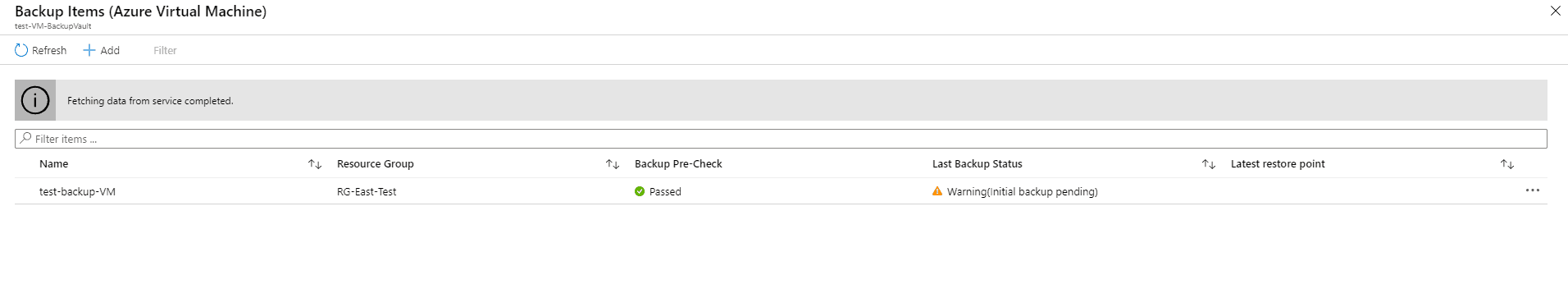 How to Use Azure Backup Services Backup Item Detailed View