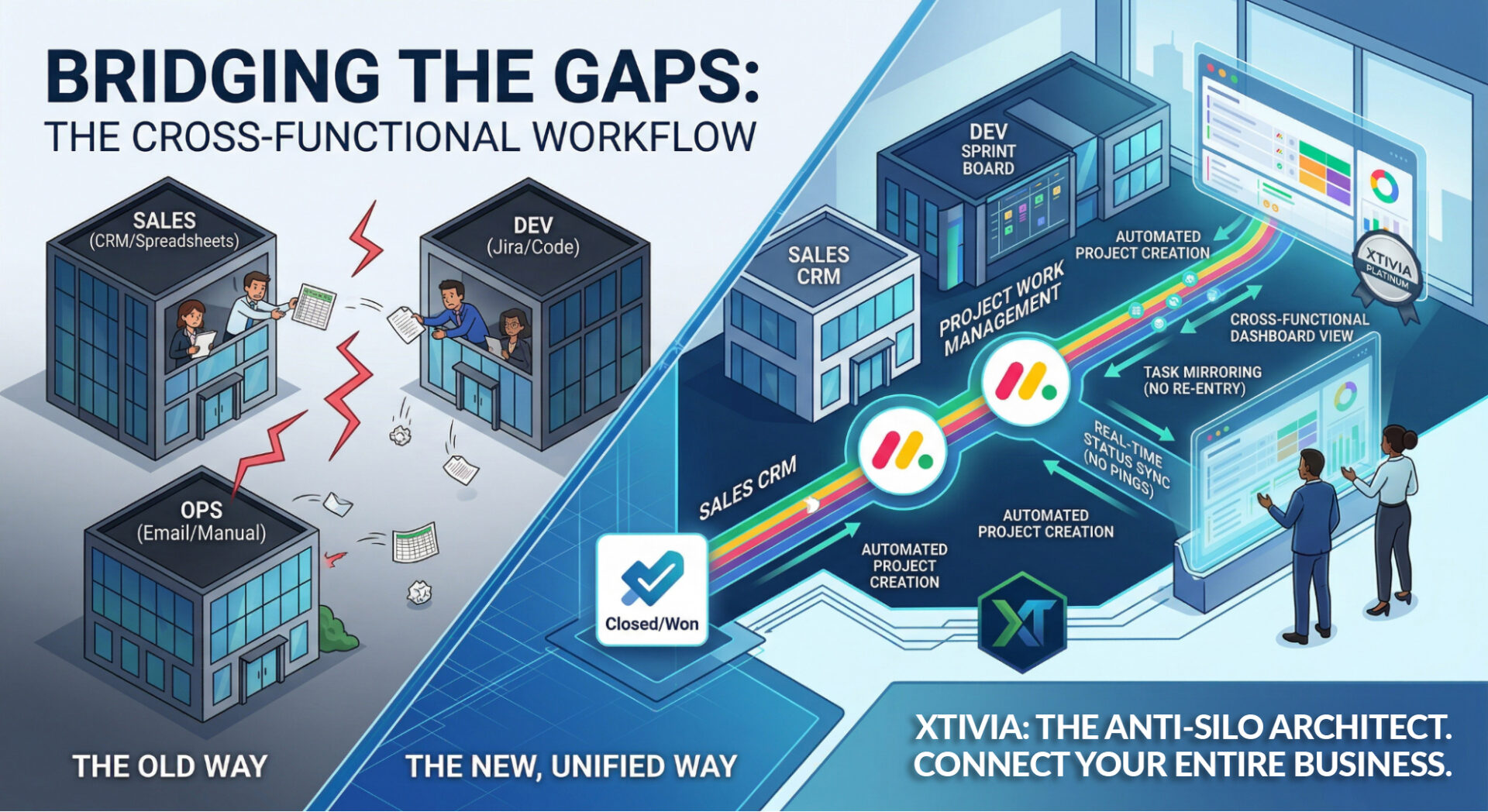 Bridging the Gap: Connecting Sales, Dev, and Ops on One Unified Platform diagram