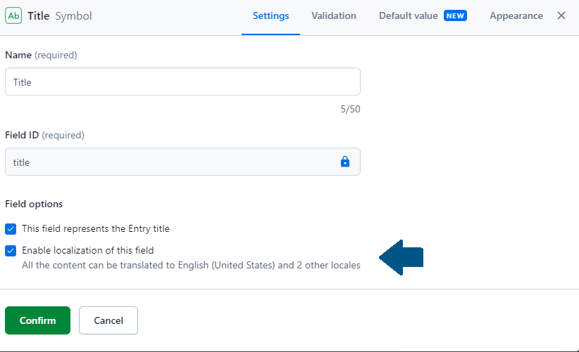 Contentful Enabling Field Level Localization