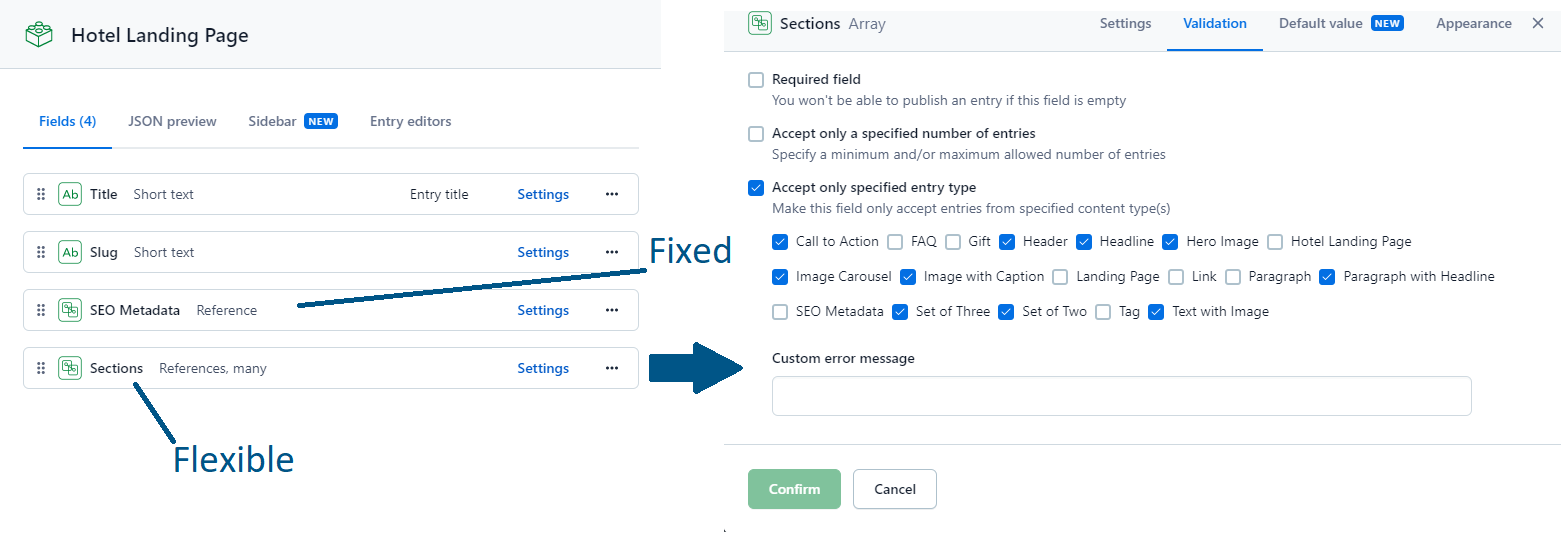 Contentful Sample Assembly Fixed and Flexible