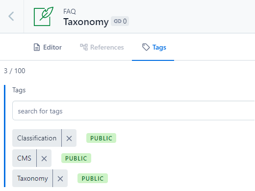 Contentful Content Model Tagging