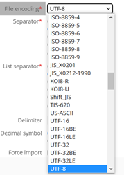 Data Exchange In TIBCO EBX screenshot filing encoding