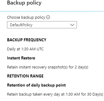 How to Use Azure Backup Services Default Backup Policy