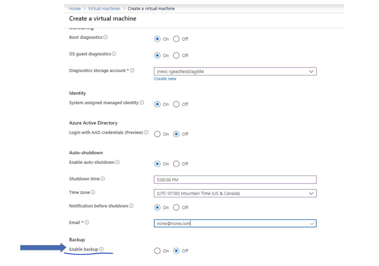 How to Use Azure Backup Services Enable Backup From VM Config