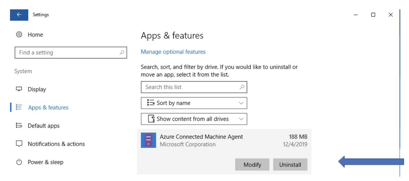 How to Install Agent for Hybrid Management via Azure Arc - app removal 23
