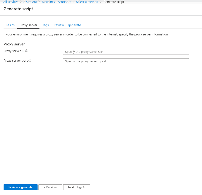 How to Install Agent for Hybrid Management via Azure Arc - proxy server configuration page 12