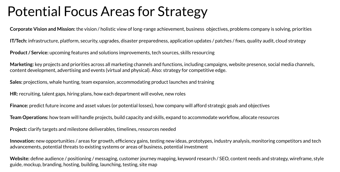 Pivoting Disruption Through Strategy Potential Focus Areas for Strategy