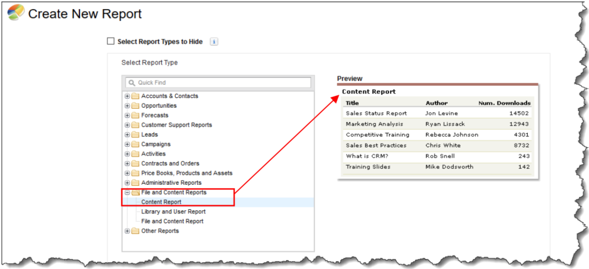 creating a report in salesforce
