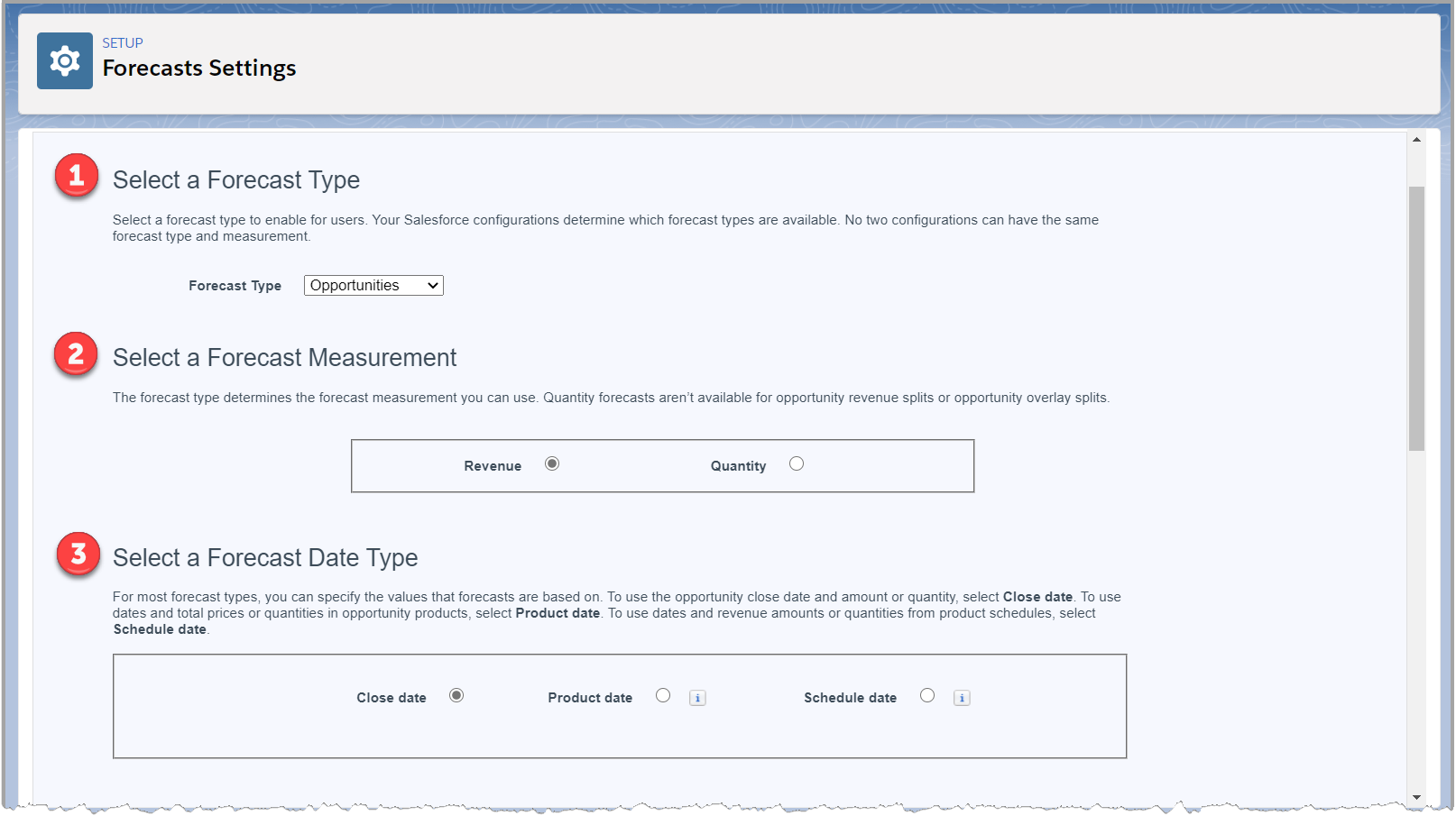 Select Forecast Type