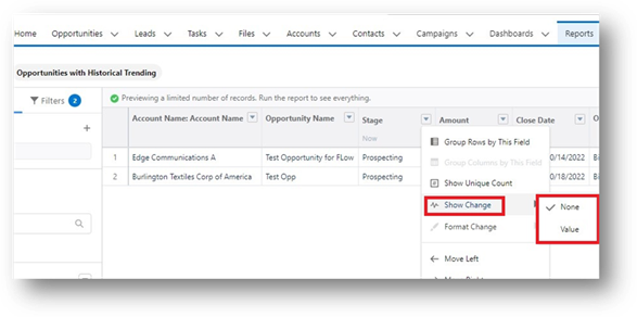 The Fundamentals: Current Data vs. Historical Data Choose to Show Value Changes