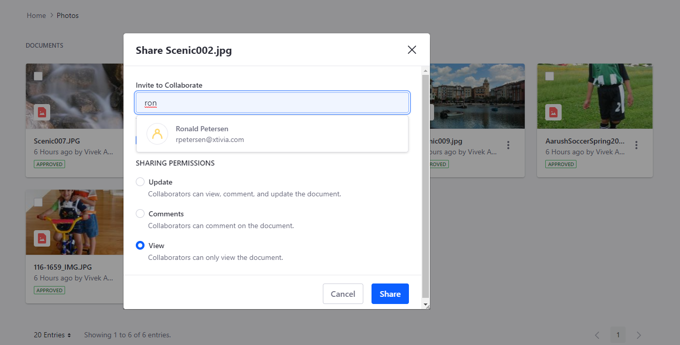 Top 10 New Liferay DXP 7.2 Features - Peer-to-Peer Document Sharing - Share Dialog