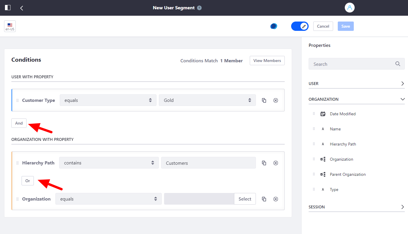 Creating a User Segment with Complex AND-OR Logic in Liferay DXP 7.2