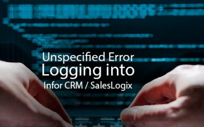 Unspecified Error logging into Infor CRM / SalesLogix