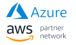 XTIVIA Partner Azure AWS logos