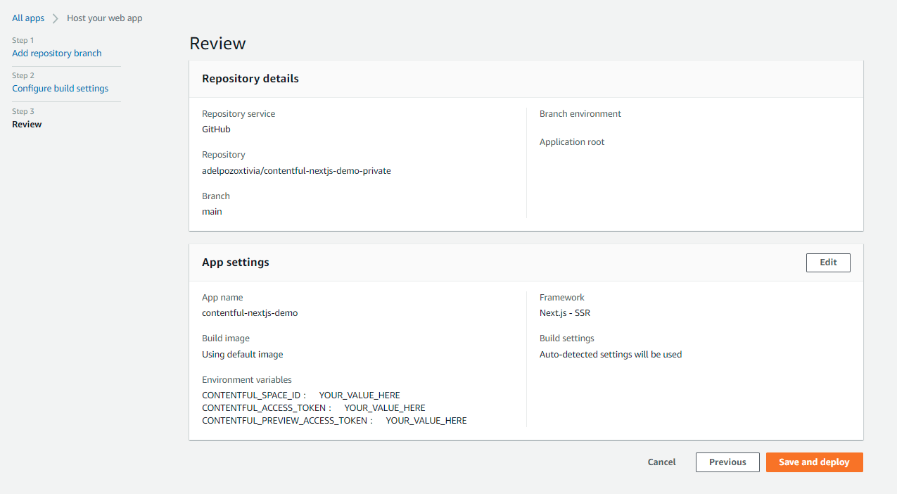 AWS Amplify Contentful NextJS tutorial review screenshot