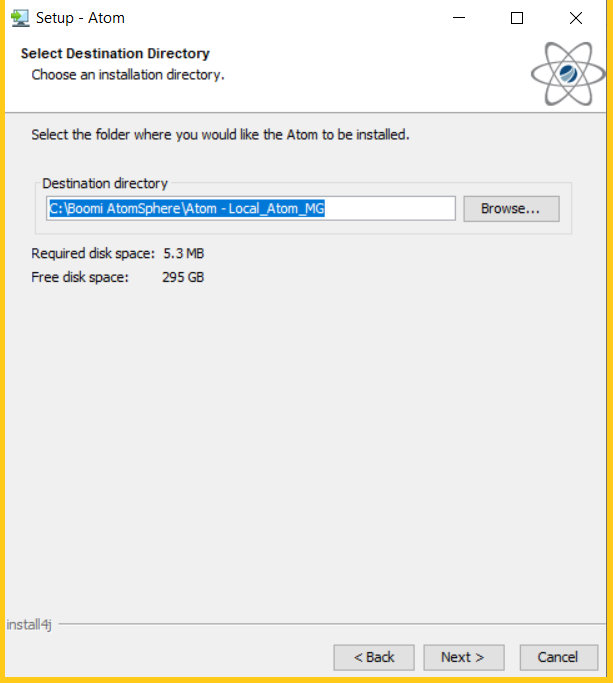 default destination directory