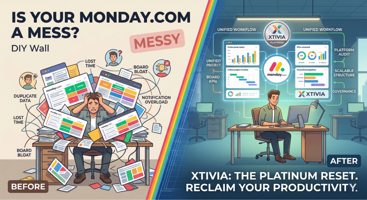 Is Your monday.com a Mess: Why Your DIY Setup is Costing You Efficiency (and How to Fix It) diagram