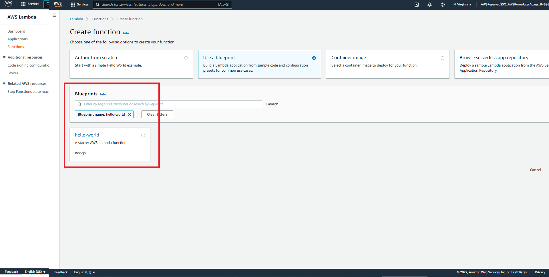 NodeJS AWS Lamda API Gateway tutorial Blue Prints Screenshot