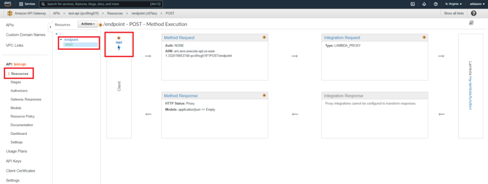 Creating a Lambda NodeJS Function with an AWS API Gateway