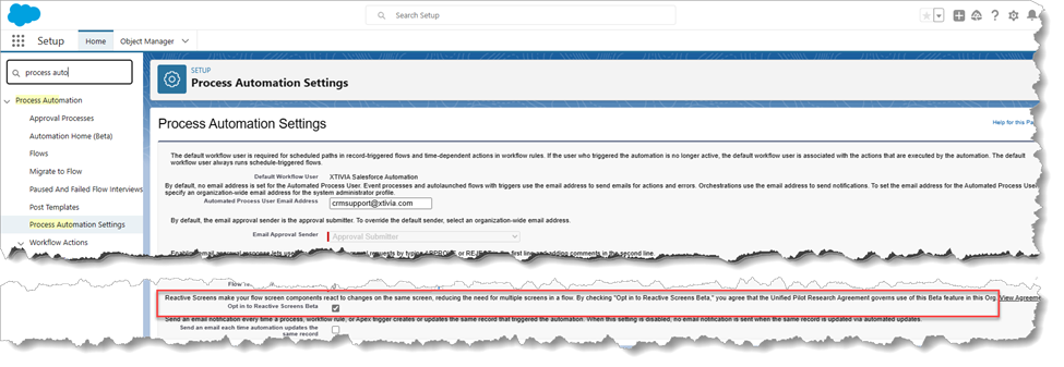 Salesforce Reactive Components Help Build Screen Flows Process Automation Settings