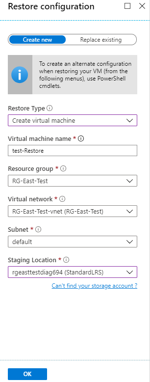 restore configuration