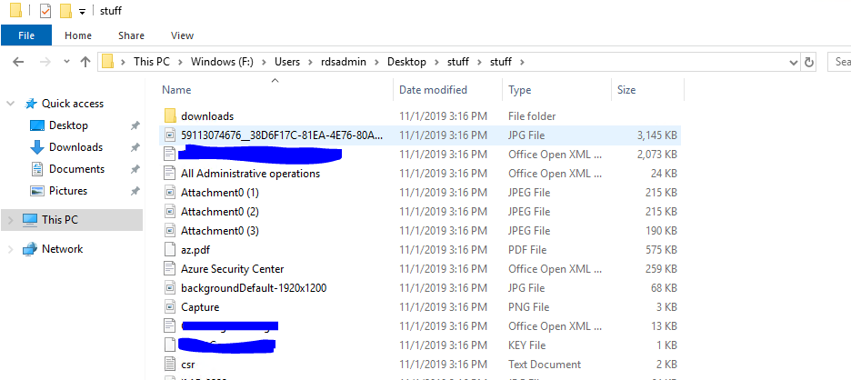 restored files on disk