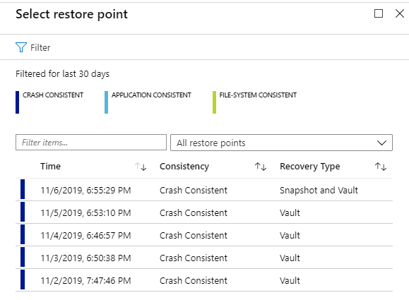 select restore point